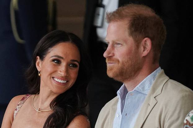 Britain's Prince Harry and Meghan visit Colombia