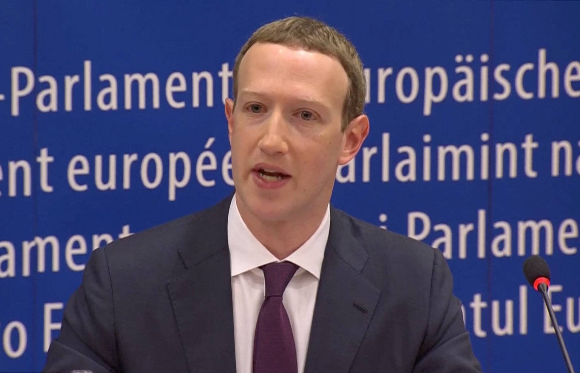 Facebook's CEO Mark Zuckerberg answers questions about the improper use of millions of users' data by a political consultancy, at the European Parliament in Brussels