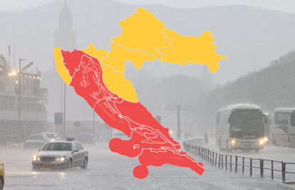 Jaki udari orkanskog vjetra: U Splitu je jutros padao i snijeg