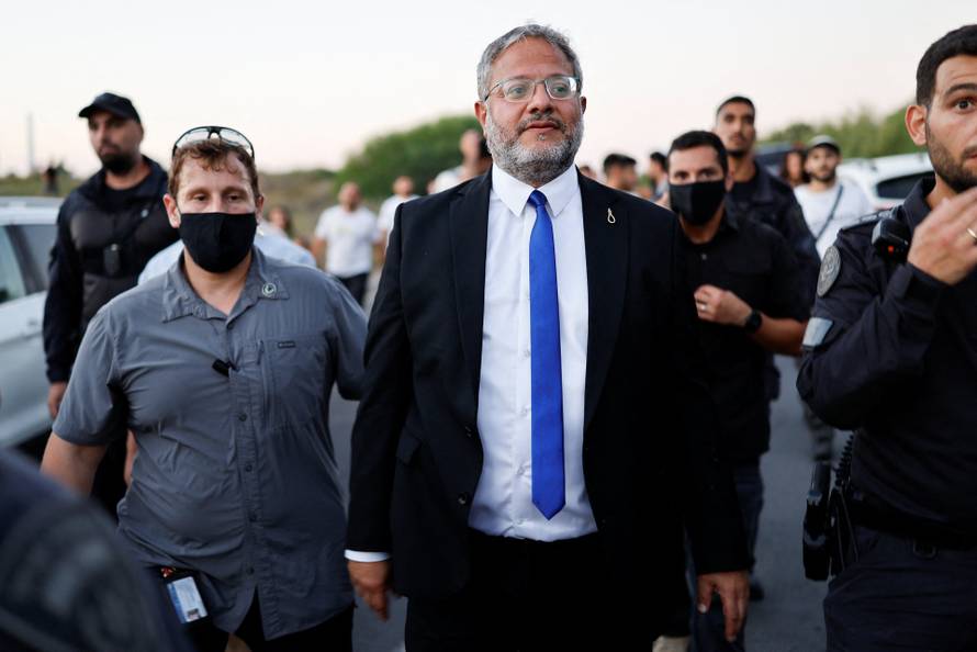Right-wing Israeli politicians join pro-settlement Israelis on a march towards the Gaza Strip, in southern Israel