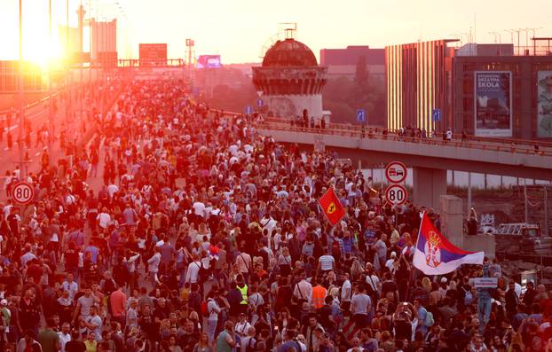 "Serbia against violence" demonstration by Serbia's opposition parties in Belgrade