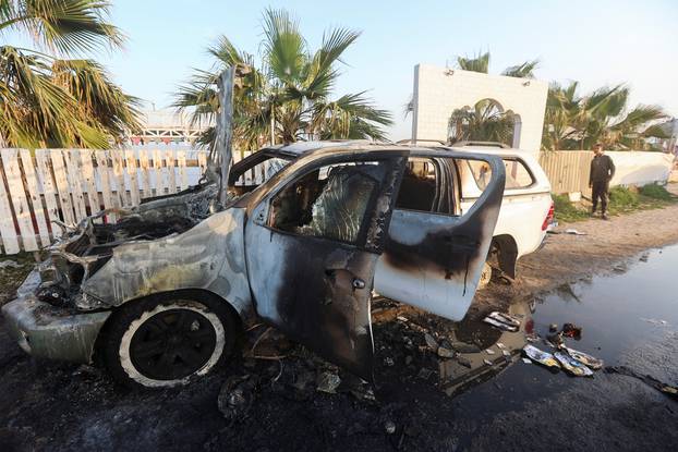 Site of a strike on WCK vehicle in central Gaza Strip