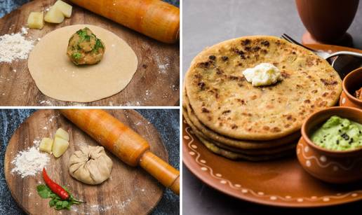 Paratha: Beskvasno indijsko pecivo koje se jede samo ili puni smjesom od krumpira i začinima