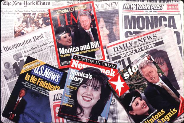 Monica Lewinsky scandal front page and cover news