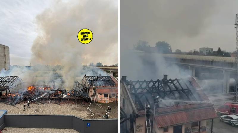 VIDEO Veliki požar na osječkom željezničkom kolodvoru