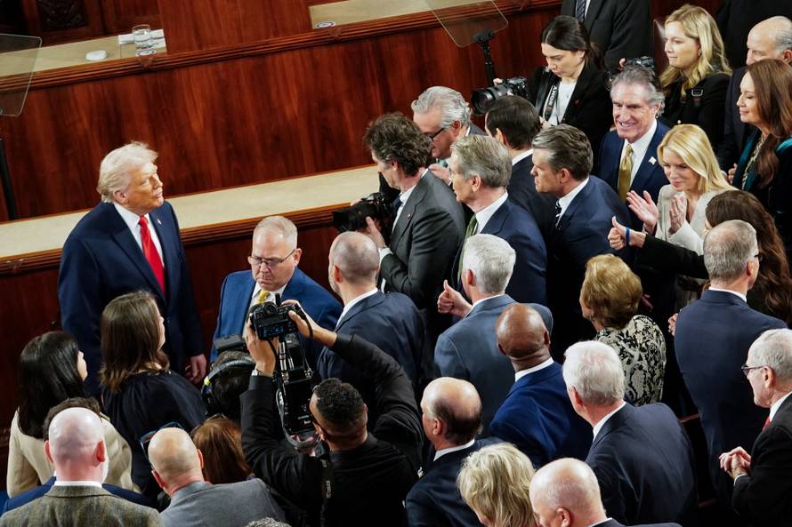 U.S. President Donald Trump delivers the State of the Union address at the U.S. Capitol in Washington D.C.