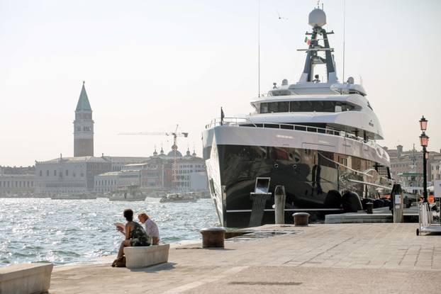 The Yacht "M' Brace" Owned By J. Michael Jordan  Arrives In Venice - 19 Jun 2025
