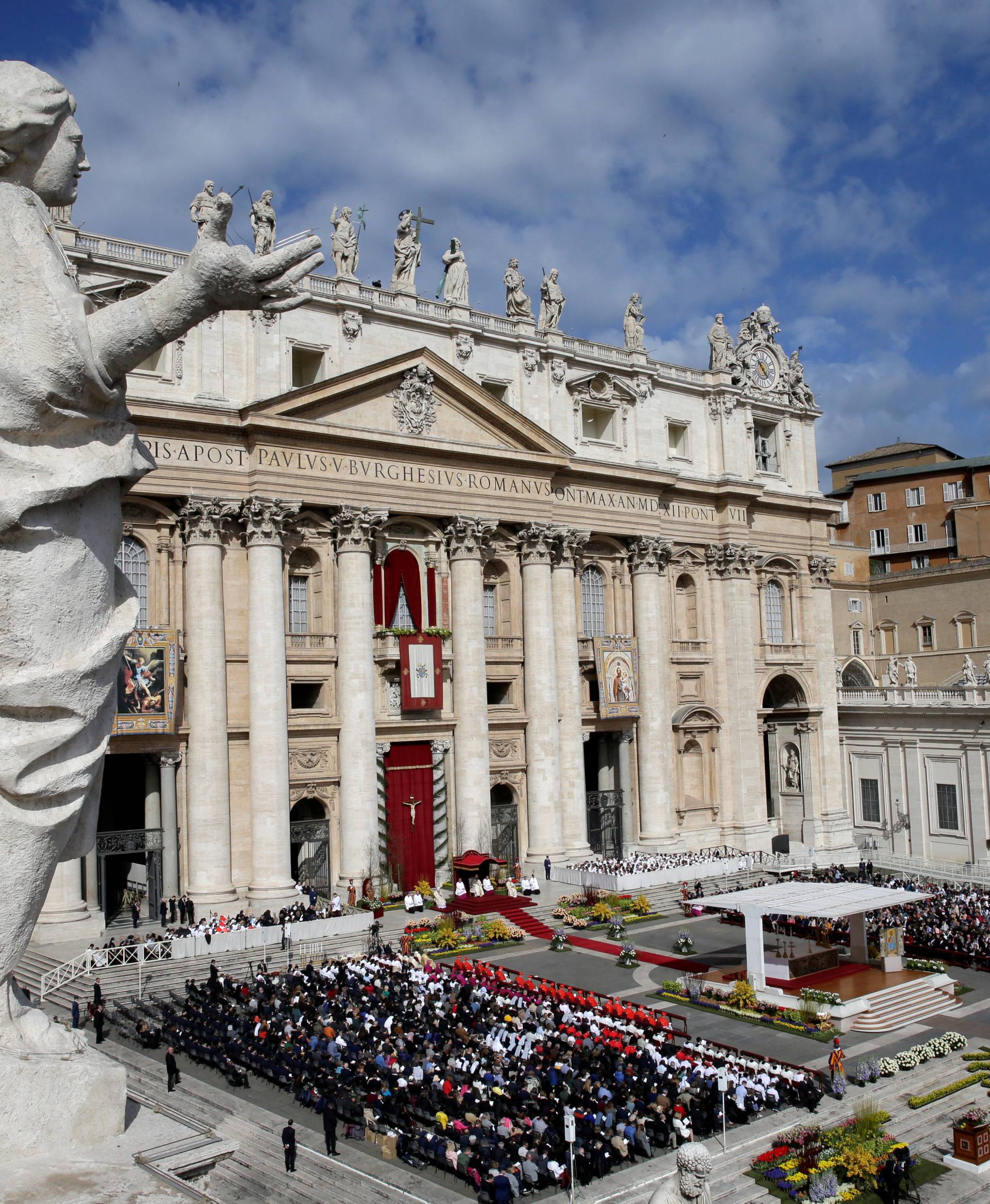 Pope Francis leads the Easter Mass at St. Peter's Square at the Vatican