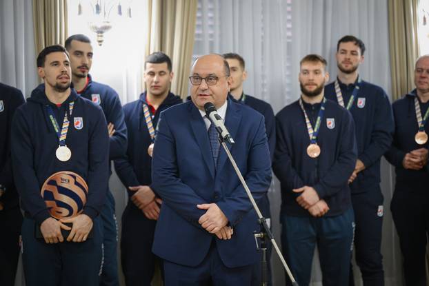 Zagreb: Prijem rukometaša u Banskim dvorima