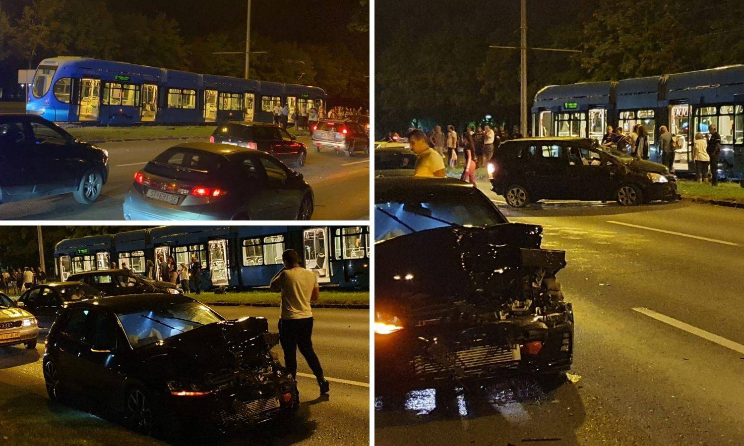 VIDEO Krš i lom u Zagrebu: Auto se odbio od rubnika u tramvaj