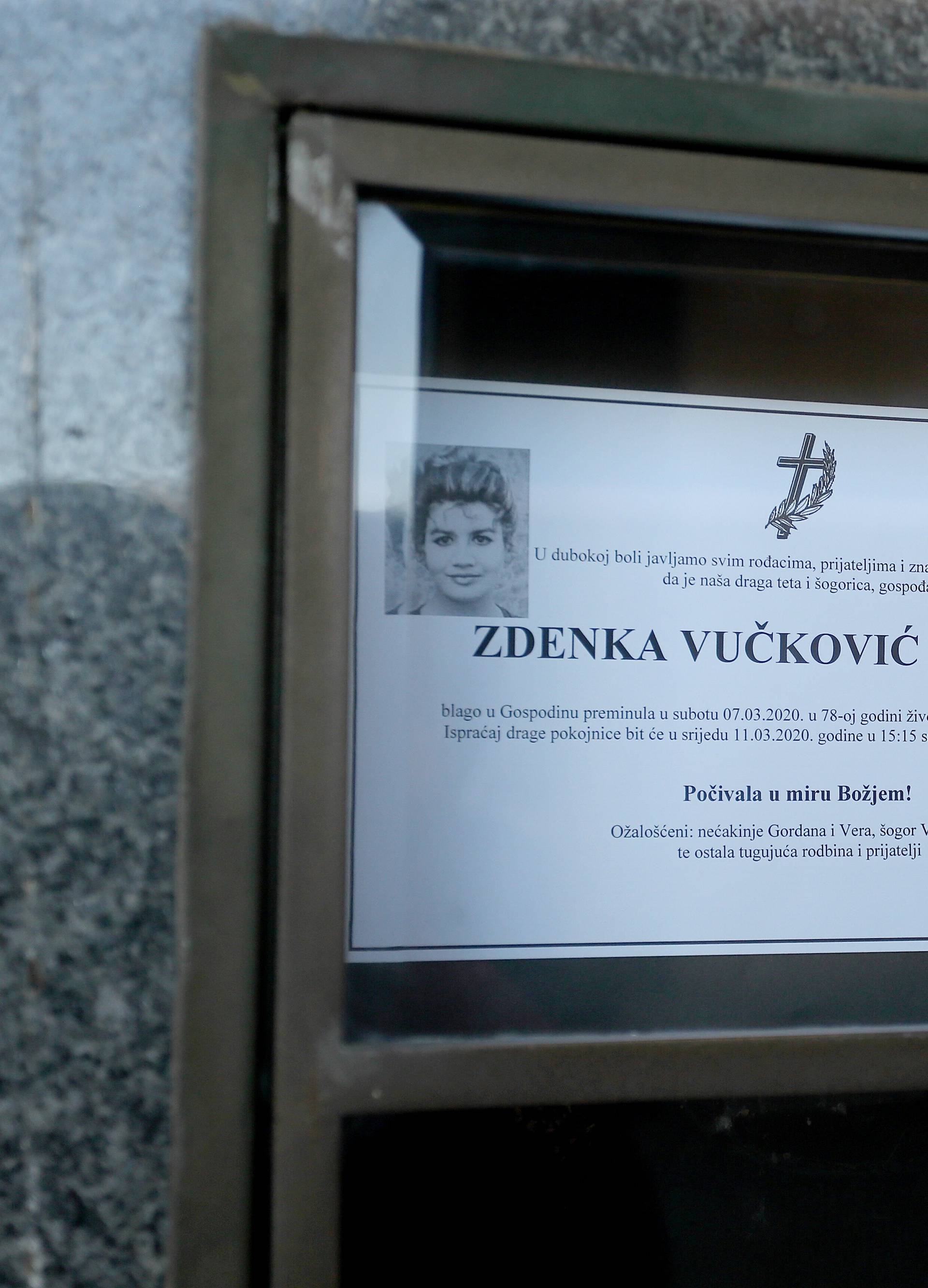 Zagreb: Posljedni ispraćaj Zdenke Vuckovic na krematoriju