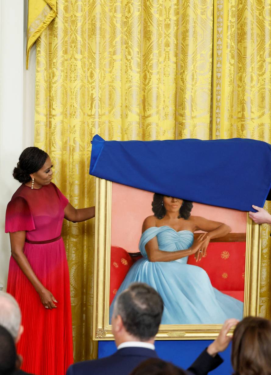 White House ceremony to unveil portraits of former U.S. President Barack Obama and former first lady Michelle Obama, in Washington