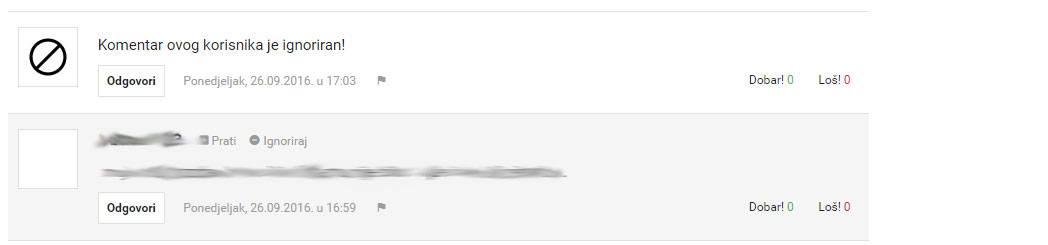 Netko te vrijeđa u komentaru? Stisni mu ignore i riješi ga se...