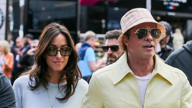 Formula One British Grand Prix Brad Pitt and partner arrive ahead of the Formula One Qatar Airways British Grand Prix at