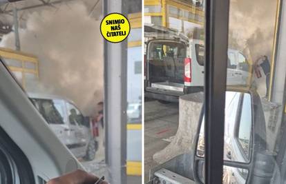 VIDEO Zapalio se auto na naplatnoj postaji Zagreb Istok