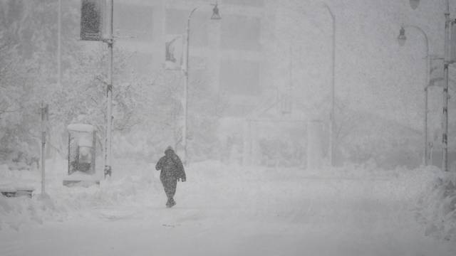 First winter storm of 2024 in the U.S. northeast, in Worcester