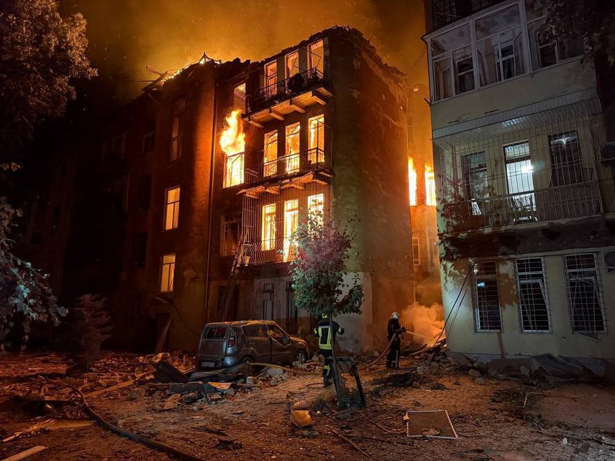 Aftermath of a Russian drone attack in Odesa