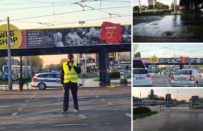 FOTO Poplava usred Zagreba, kaos na jednom od najvećih križanja, policija blokira promet