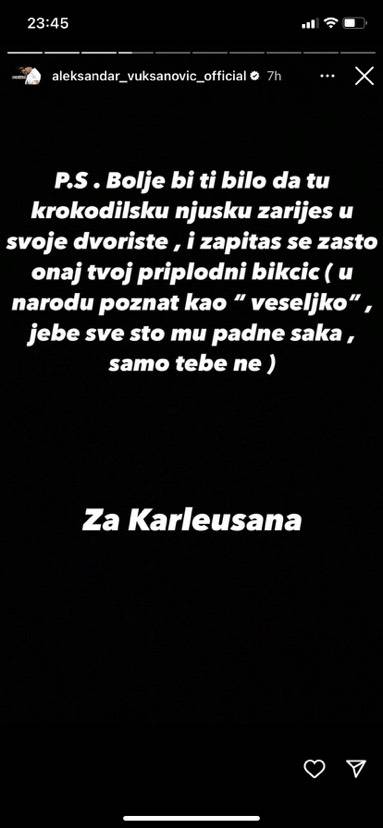 Brutalan rat Karleuše i Lukasa, nižu se uvrede: 'Narkomančino avav av, uhapsit ćemo ti dilera!'