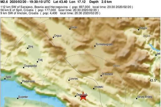 Potres u Dalmaciji: Treslo se od Zagvozda do Imotskog