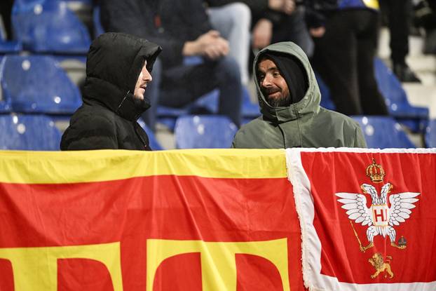 Podgorica: Navijači na tribinama prate utakmicu Crna Gora - Hrvatska