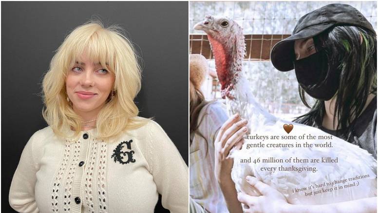 Billie Eilish podržala veganstvo grleći puricu: 46 milijuna purica ubiju za svaki Dan zahvalnosti
