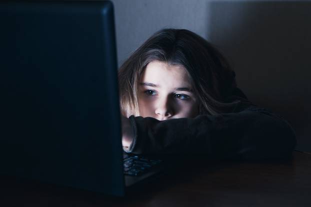 Sad,And,Female,Teenager,With,Tablet,Computer,And,Laptop,Suffering