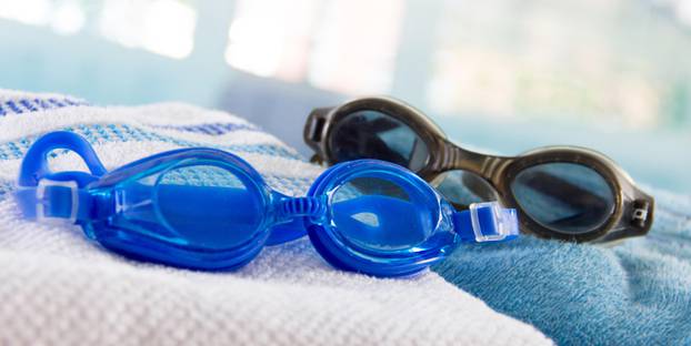 Goggles on a towel