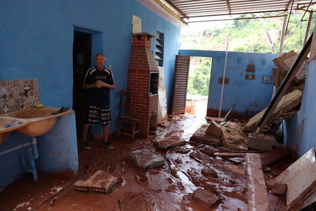 Aftermath of heavy rains in southeastern Brazil