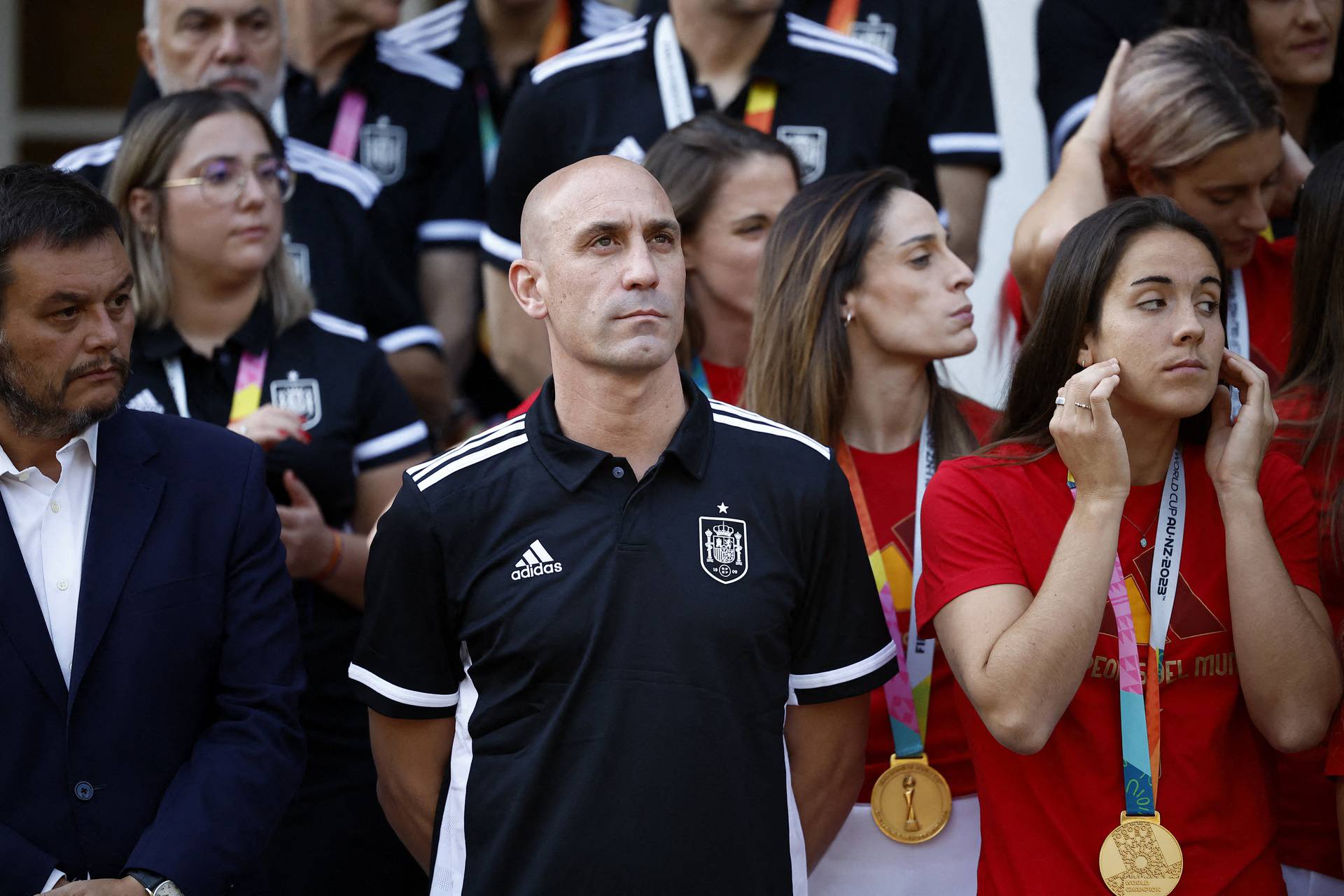 FIFA Women's World Cup Australia and New Zealand 2023 - Spain's Prime Minister Pedro Sanchez receive the World Cup champions