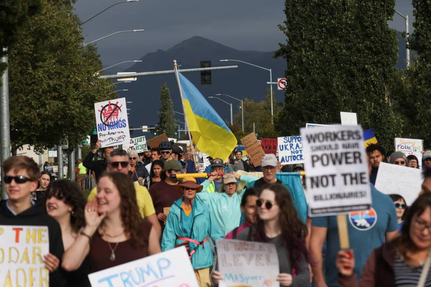 Protests in Anchorage, Alaska after Trump-Putin meeting