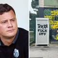 FOTO Navija&ccaron;i Istre na grafitu blizu Drosine: 'Riera, od****'