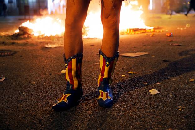 Protest after a verdict in a trial over a banned independence referendum in Barcelona