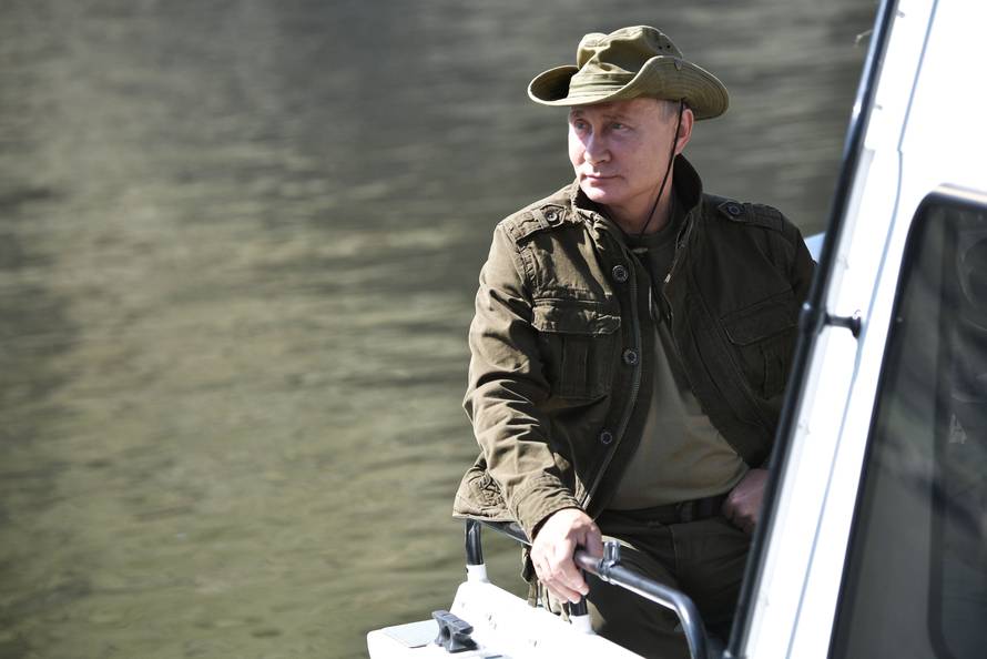 Russia's President Putin is seen during his vacation in the Republic of Tyva