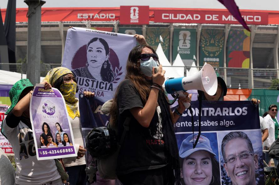 Protest march ahead of the opening match of the 2026 FIFA World Cup in Mexico City