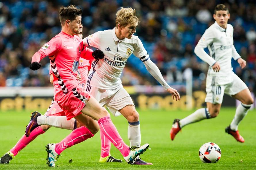 Match  of "Copa del Rey" between Real Madrid and Cultural Leonesa at Santiago Bernabeu Stadium