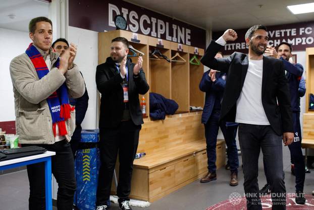 VIDEO Iznenađenje za mlade hajdukovce. 'Vatreni' se spustio u svlačionicu pa poveo pjesmu