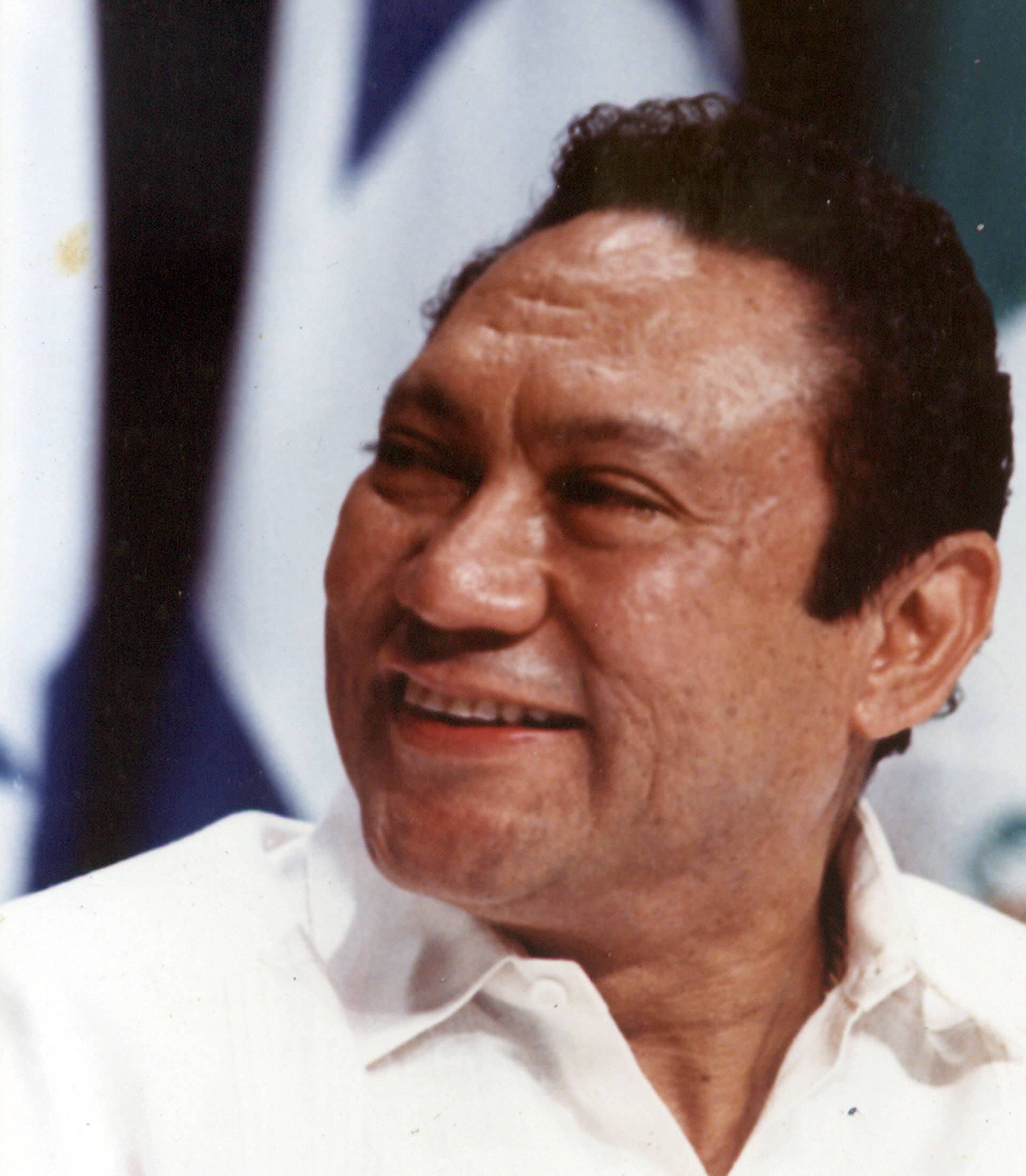 FILE PHOTO: Panamanian strongman Manuel Antonio Noriega takes part in a conference at the Atlapa center in this file photo in Panama City