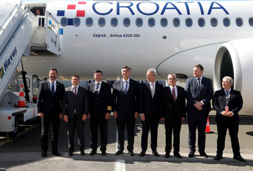 Zagreb: Slijetanje Airbusa A220, novog zrakoplova Croatia Airlinesa