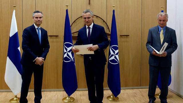 FILE PHOTO: NATO holds ceremony to mark Sweden's and Finland's application for membership in Brussels