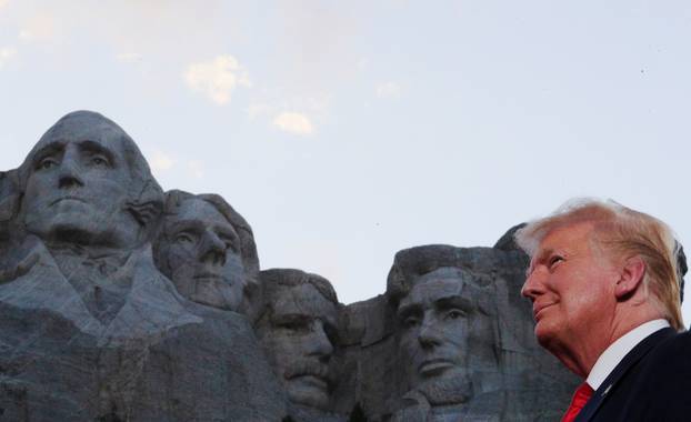 U.S. President Trump and first lady Melania Trump attend South Dakota