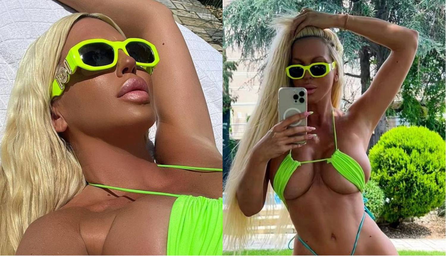 Jelena Karleuša prekrila bujne silikonske grudi 'trakicama' pa sjela u bazen raširenih nogu