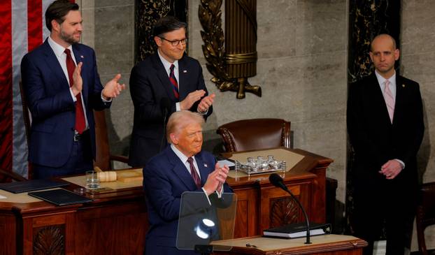 U.S. President Trump delivers a speech to a joint session of Congress