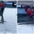 Zastra&scaron;uju&cacute;a snimka iz Osijeka: Dje&ccaron;ak propao kroz led u Dravu