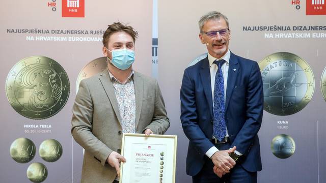 Zagreb: Boris Vujčić dodijelio nagrade autorima najuspješnijih dizajnerskih rješenja hrvatskih eurokovanica