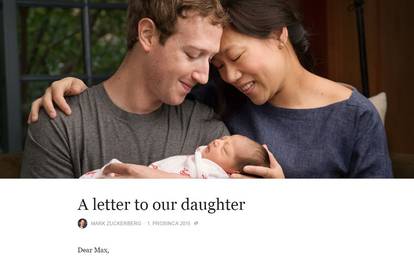 Osnivač Facebooka dobio kći i objavio svoju veliku donaciju
