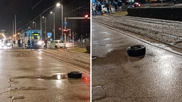 Kaos kod Lisinskog: 'Sudarili se tramvaj i auto kojem je kotač odletio nekoliko metara dalje'