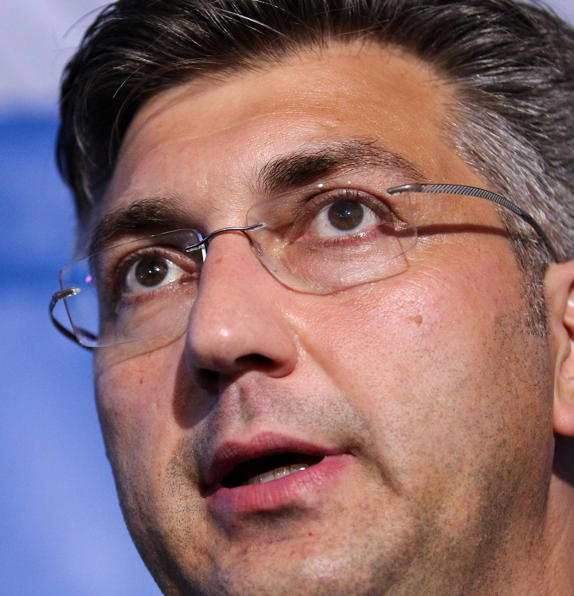 File picture of Andrej Plenkovic, president of the Croatian Democratic Union (HDZ), in Zagreb