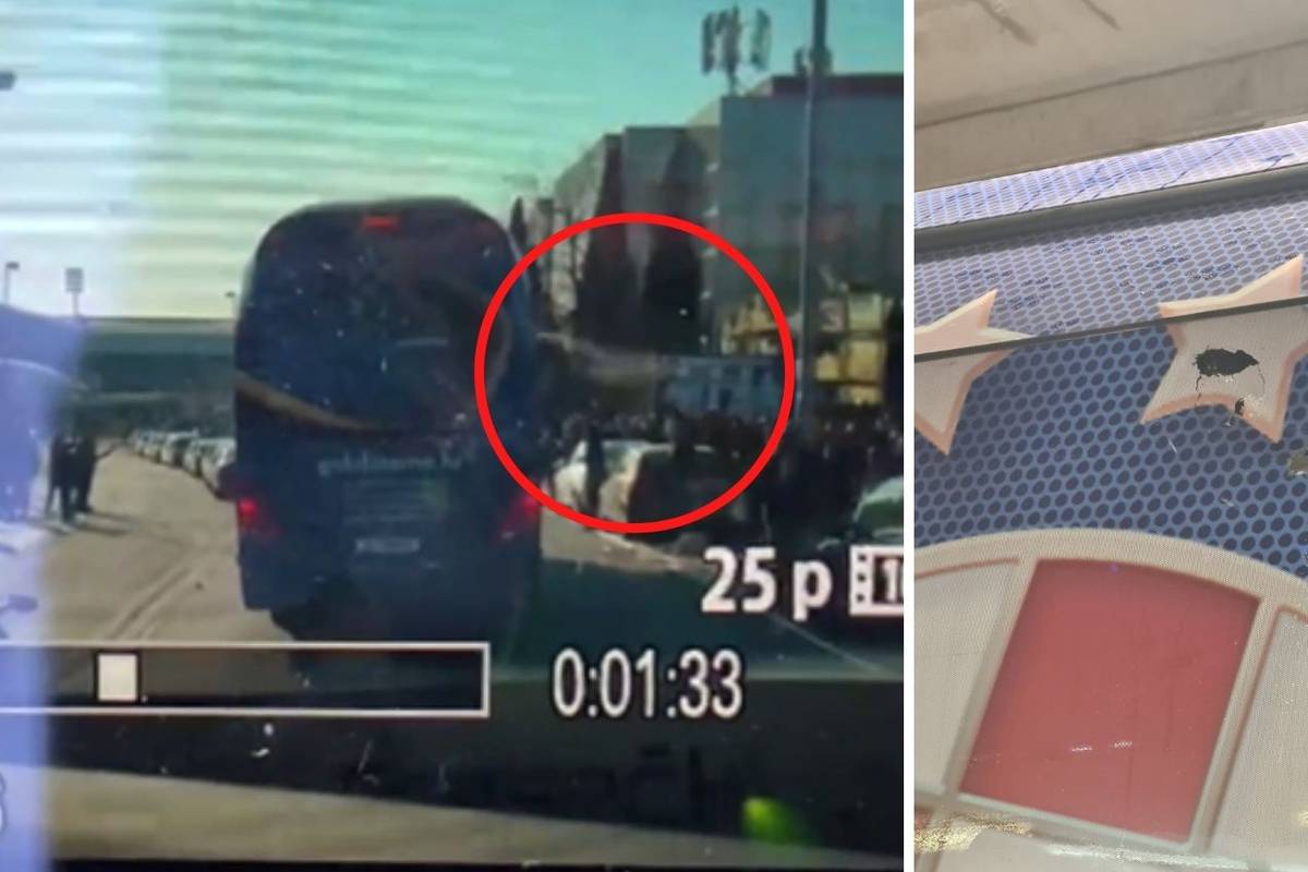 VIDEO Pogledajte kako kamenje i boce lete prema busu Dinama