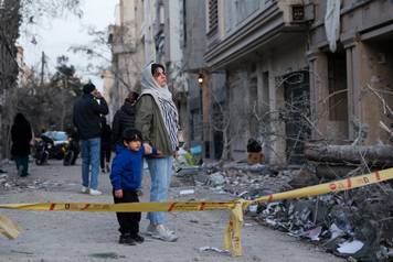 Aftermath of an Israeli and the U.S. strike on a police station in Tehran